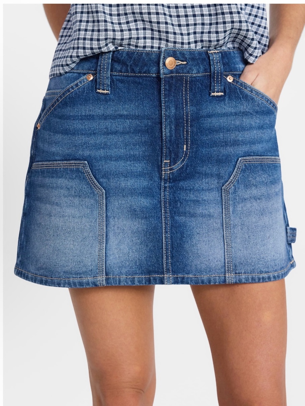 New 16-18 Demin Carpenter Mini Skirt with Pockets